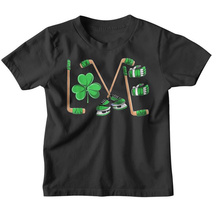 Ice Hockey  St Patricks Day  Irish Men Boys Kids  Youth T-shirt