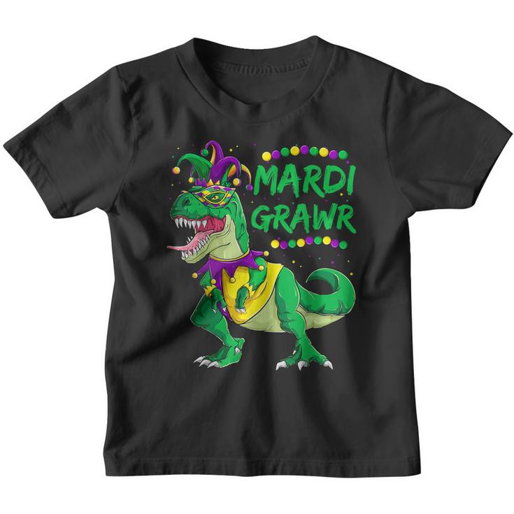 Mardi Grawr Dino Jester Outfit Mardi Gras T-Rex Kids Boys  Youth T-shirt