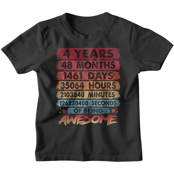Kids 4Th Birthday 4 Years Old Vintage Retro 48 Months  Youth T-shirt