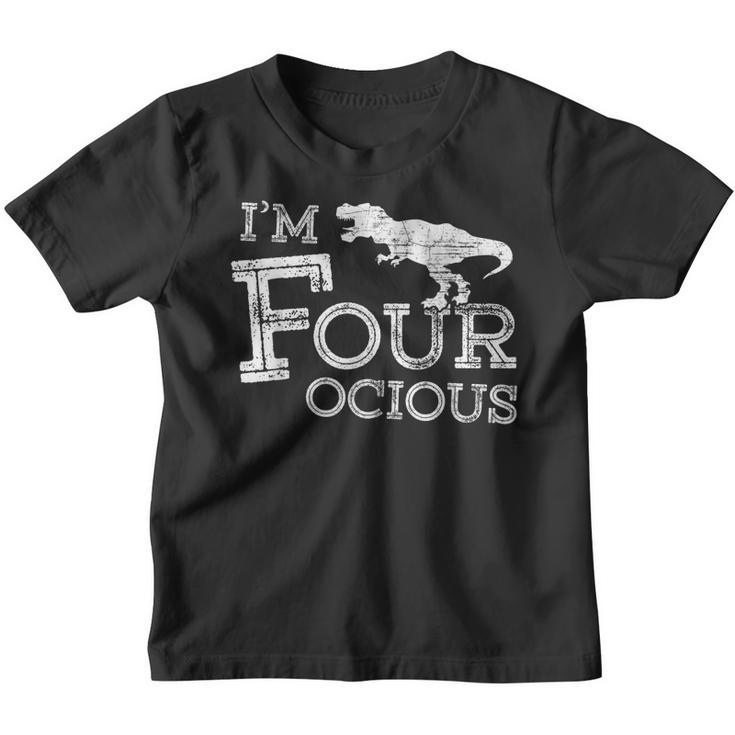 4Th Birthday 4 Year Old Boy Four-Ocious Dinosaur Kids Shirt Youth T-shirt