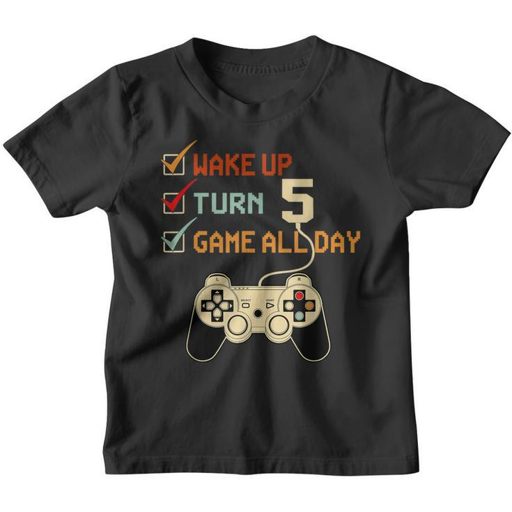 5 Year Old Gifts Level 5 Unlocked 5Th Birthday Boy Gaming Youth T-shirt