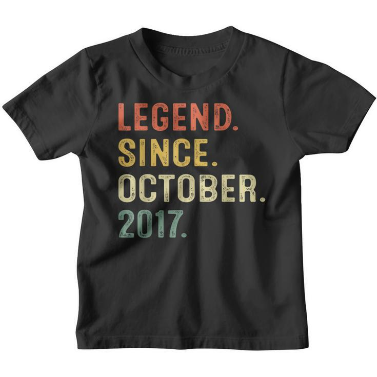 5 Years Old Gift Legend Since October 2017 5Th Birthday Boy  Youth T-shirt
