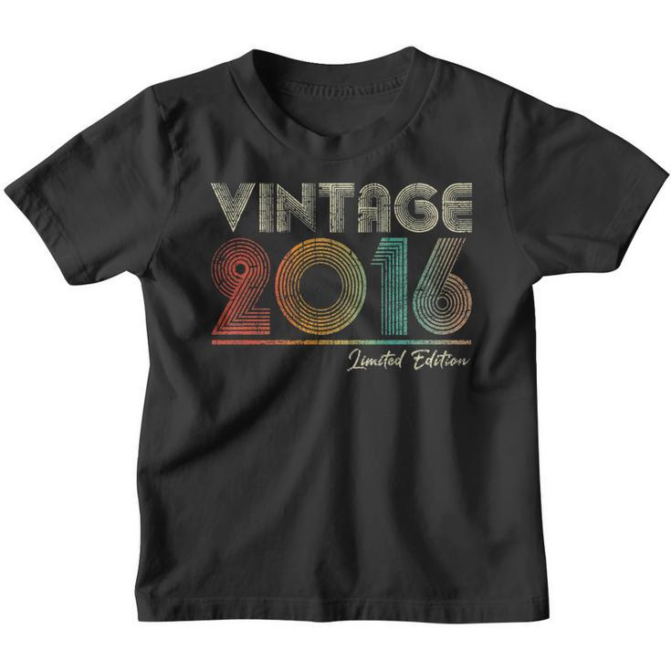 7 Years Old Vintage 2016 7Th Birthday Gifts Funny Boys Girls   Youth T-shirt