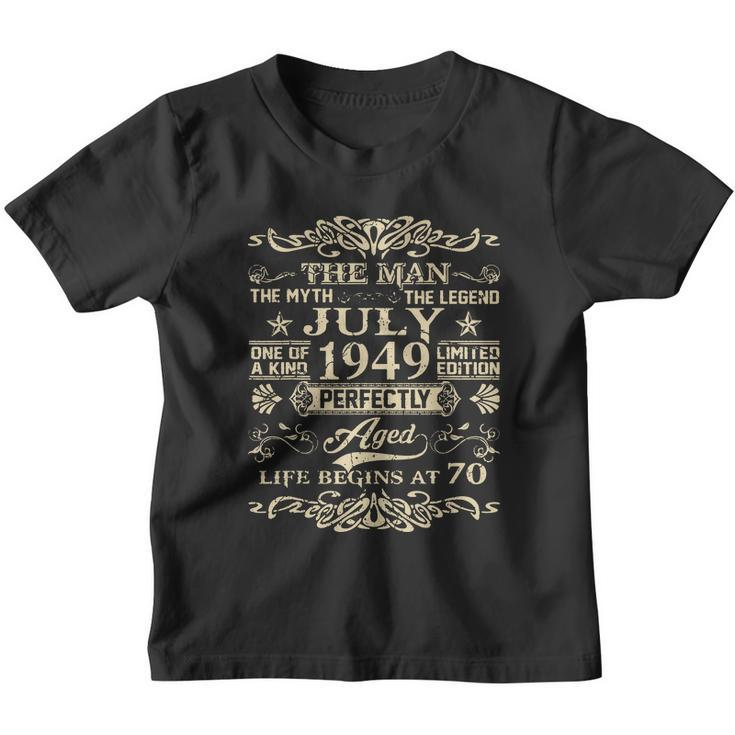 70Th Birthday Gift The Man Myth Legend July 1949 Youth T-shirt