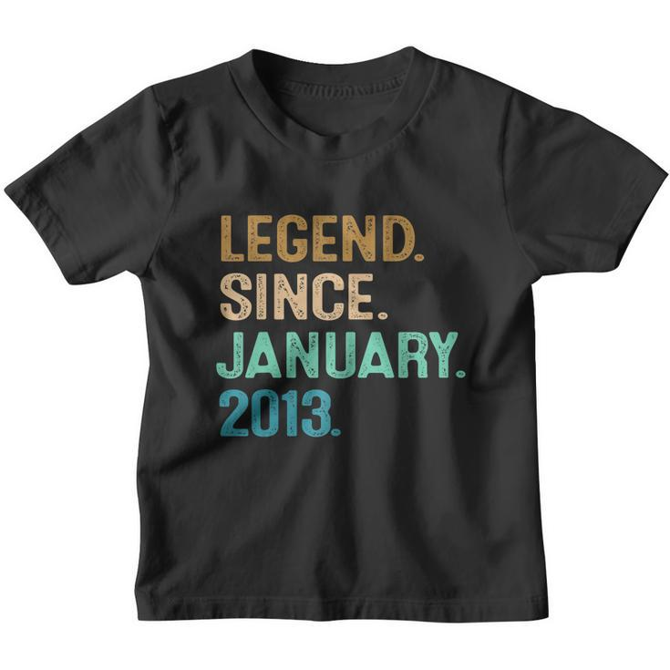 9Th Birthday Funny Gifts 9 Year Old Legend Since January 2013 V2 Youth T-shirt