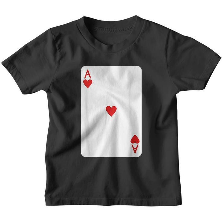 Ace Of Hearts Playing Cards Halloween Costume Deck Of Cards Youth T-shirt