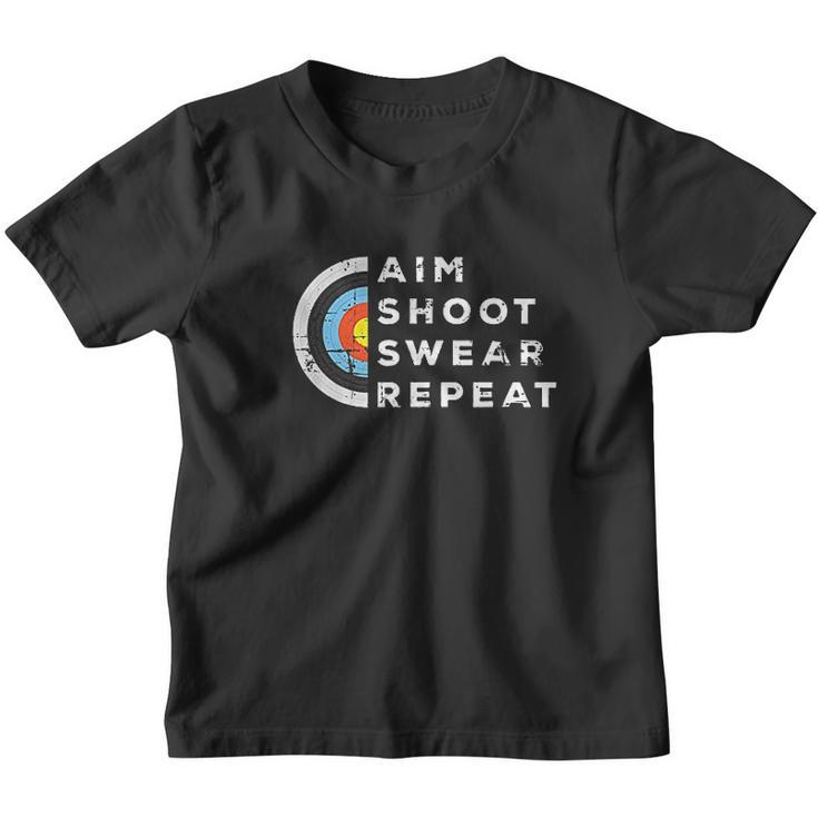 Aim Swear Repeat Archery Costume Archer Gift Archery Youth T-shirt