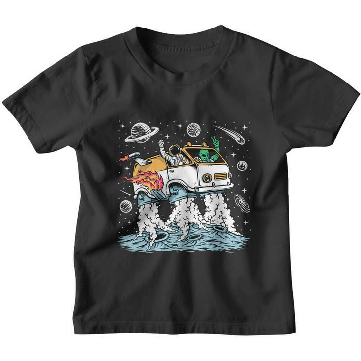 Astronaut And Alien Drive Space Car Youth T-shirt