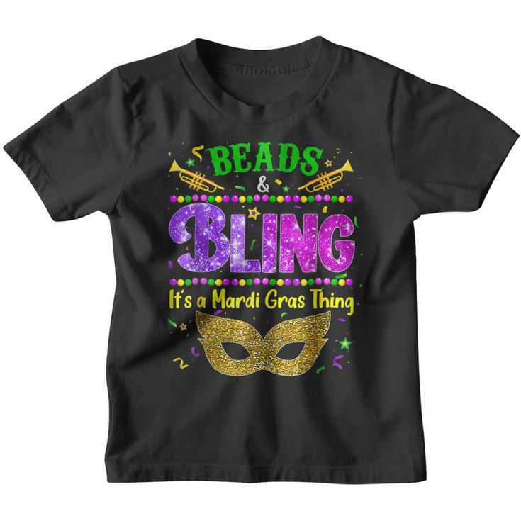 Beads And Bling Its A Mardi Gras Thing Carnival Boys Girls  Youth T-shirt