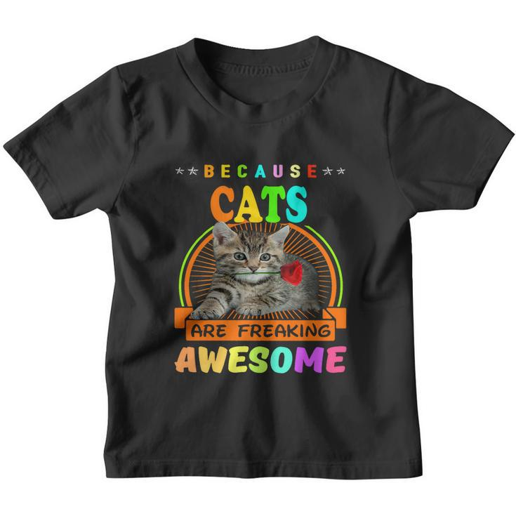 Because Cats Are Freaking Awesome Gift Friends Funny Design Gift Youth T-shirt