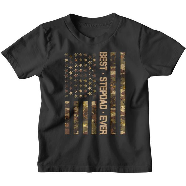 Best Stepdad Ever Camouflage Flag Youth T-shirt