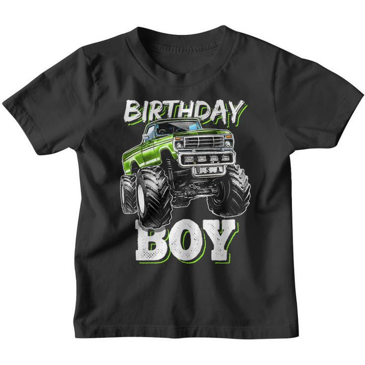 Birthday Boy Monster Truck Birthday Party Gift For Boys Kids  Youth T-shirt