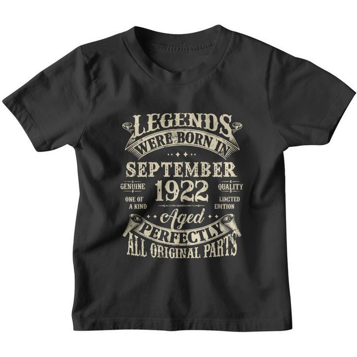 Birthday Gift 1922 Legend September 1922 Youth T-shirt