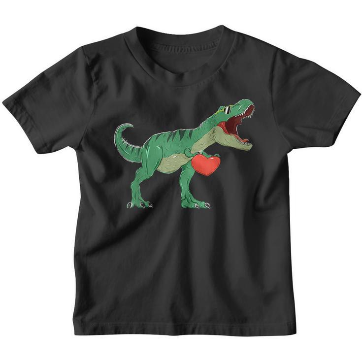 Boys Valentines Day  Kids T Rex Dinosaur I Steal Hearts  Youth T-shirt