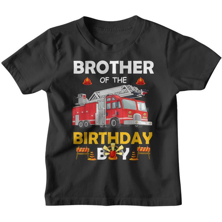 Brother Of The Birthday Boy Fire Truck Firefighter Party Bro  Youth T-shirt