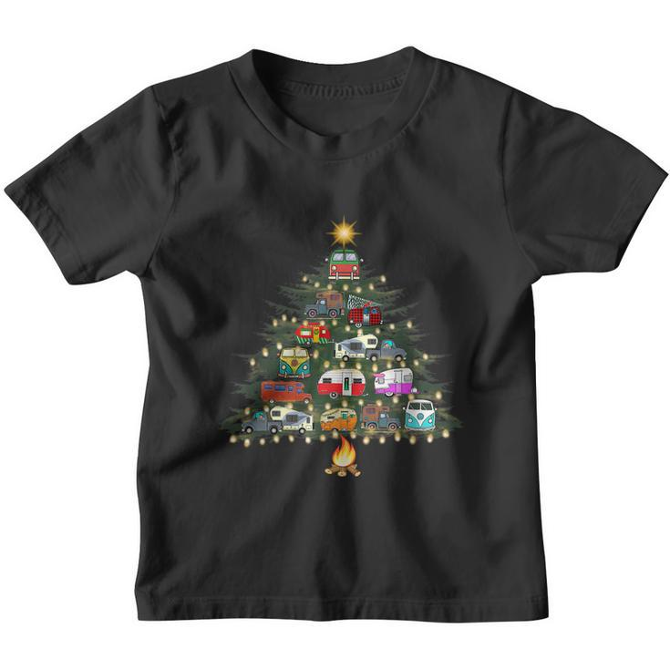 Camper Christmas Tree Vehicles Camping Rving Trailers Gift Tshirt Youth T-shirt