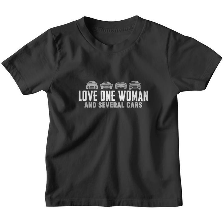 Car Lovers Love One Woman And Several Cars Youth T-shirt