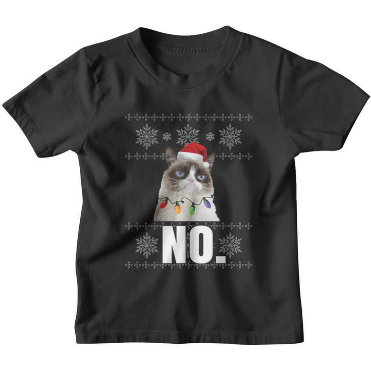 Cat No Grumpy Xmas Cats No Ugly Christmas Funny Gift Cute Gift Youth T-shirt