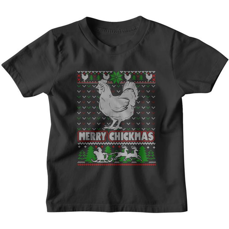 Chicken Rooster Merry Chickmas Ugly Christmas Gift Youth T-shirt