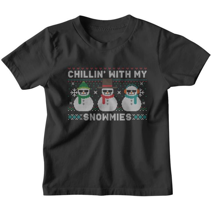 Chillin With My Snowmies Cute Snow Ugly Christmas Sweater Great Gift Youth T-shirt