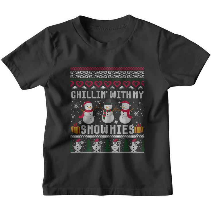 Chillin With My Snowmies Snow Ugly Christmas Sweater Gift Youth T-shirt