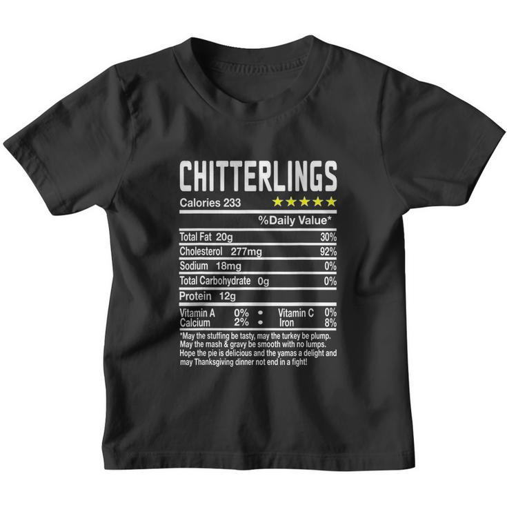 Chitterlings Nutrition Facts Funny Thanksgiving Christmas Youth T-shirt