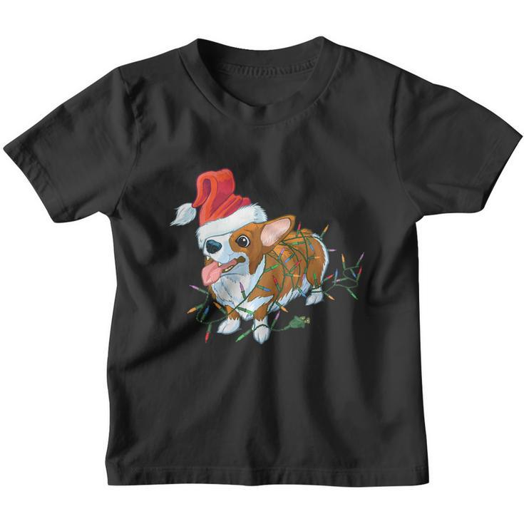 Corgi Dog Light Merry Corgmas Santa Corgi Ugly Christmas Funny Gift Youth T-shirt
