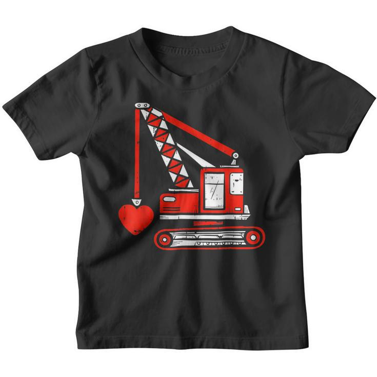 Crane Heart Valentines Day Couples Boys Kids Funny  Youth T-shirt