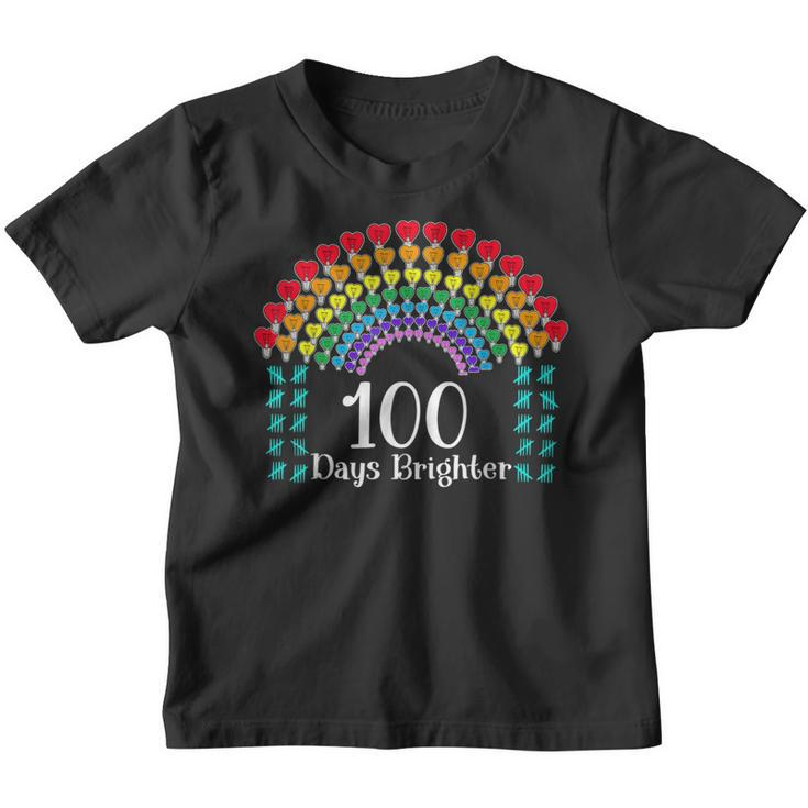 Cute 100 Days Of School 100 Days Brighter Hearts 100Th Day  Youth T-shirt