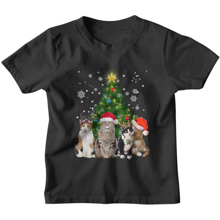 Cute Cat Christmas Tree Cat Lover Xmas Cat Mom Gift Youth T-shirt