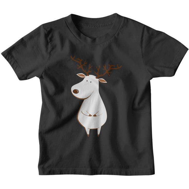 Cute Deer Albino Funny White Reindeer Ugly Christmas Sweater Cool Gift Youth T-shirt