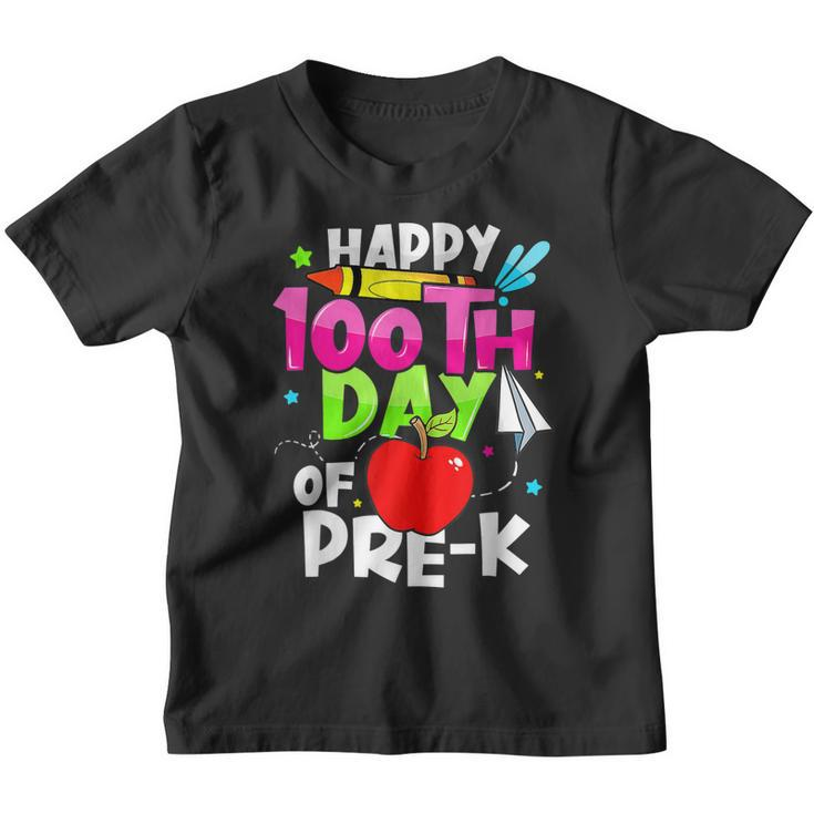 Cute Happy 100Th Day Of School Pre-K Teacher Student  Youth T-shirt