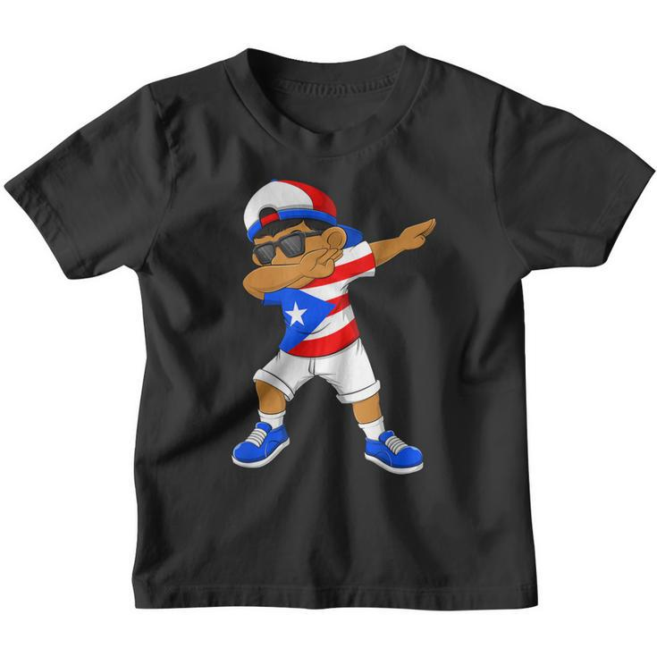 Dabbing Boy Puerto Rican Puerto Rico Flag Kids Dab Dance  Youth T-shirt