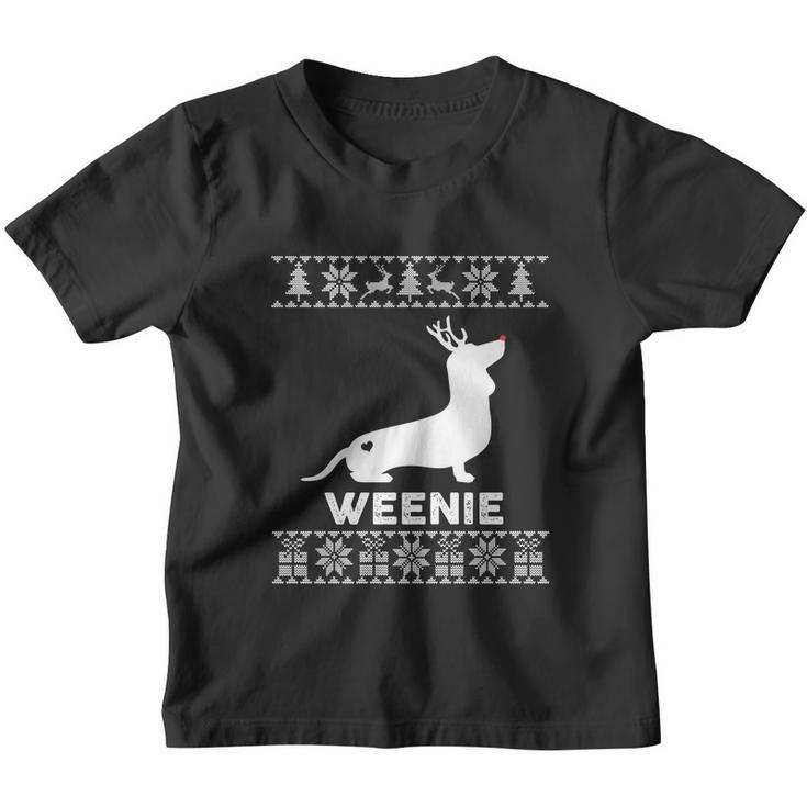 Dachshund Dog Lover Weenie Reindeer Ugly Christmas Sweater Gift Youth T-shirt