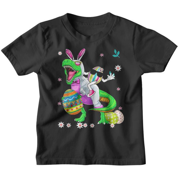 Dinosaur Easter Eggs Easter Riding T Rex Gift Boys Girls Kid Youth T-shirt