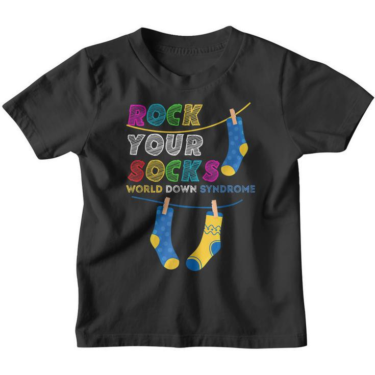 Down Syndrome Awareness  Rock Your Socks Girls Boys  Youth T-shirt