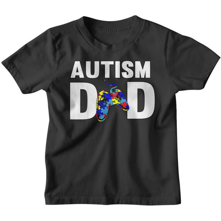 Fathers Day Gamer Autism Awareness Papa Dad T Shirt For Men Youth T-shirt