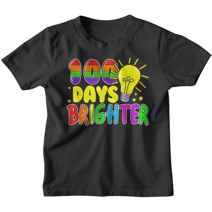 Fidget Toy 100 Days Of School Pop It 100 Days Brighter Kids  Youth T-shirt