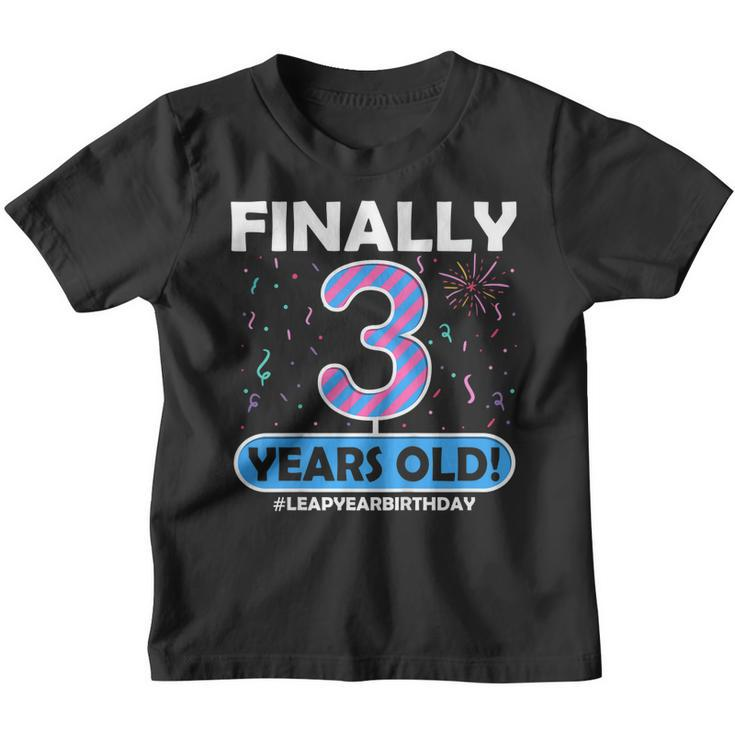 Finally 3 Years Old Leap Year 12Th 12 Year Old Kids Birthday  Youth T-shirt