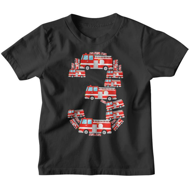 Fire Truck 3Rd Birthday Boy 3 Year Old Toddler Firefighter  Youth T-shirt