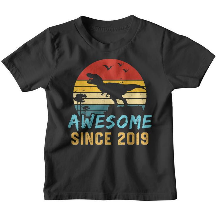Four 4Yr Bday Son Boy Dinosaur 2019 4Th 4 Year Old Birthday Youth T-shirt