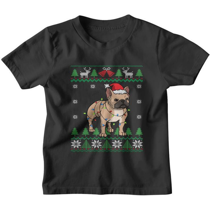 Frenchie Santa Claus Cute French Bulldog Ugly Christmas Gift Youth T-shirt
