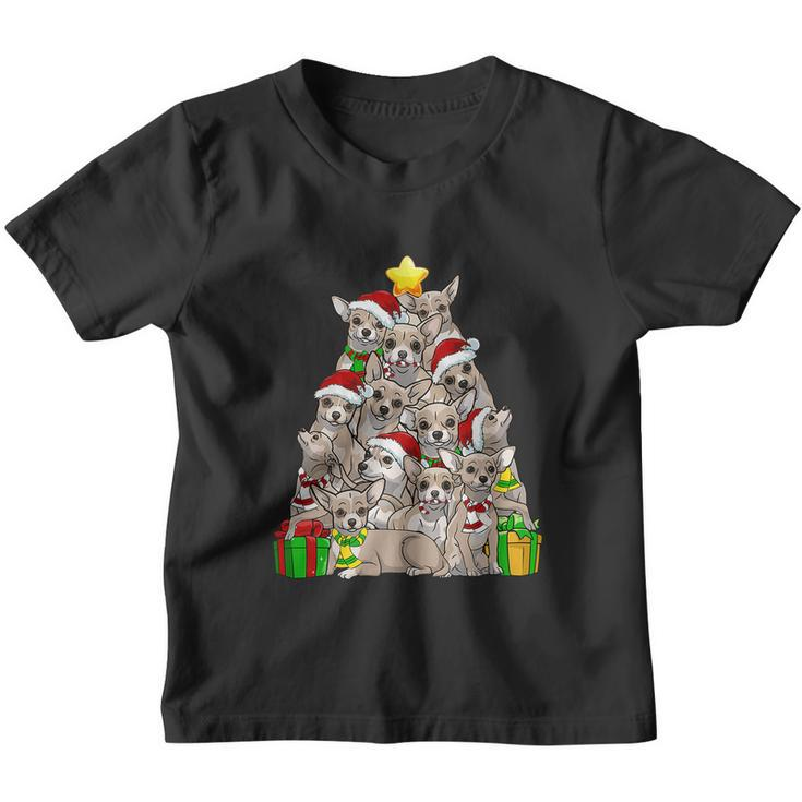 Funny Christmas Chihuahua Pajama Shirt Tree Dog Dad Mom Xmas Youth T-shirt