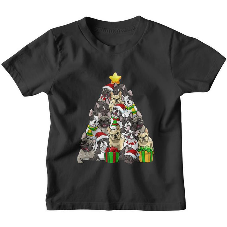 Funny Christmas French Bulldog Pajama Shirt Tree Dog Xmas Youth T-shirt