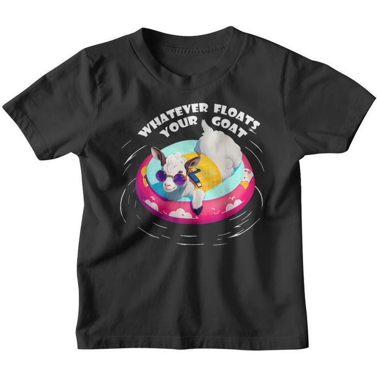 Funny Cute Baby Goat Kid - Whatever Floats Your Goat  Youth T-shirt