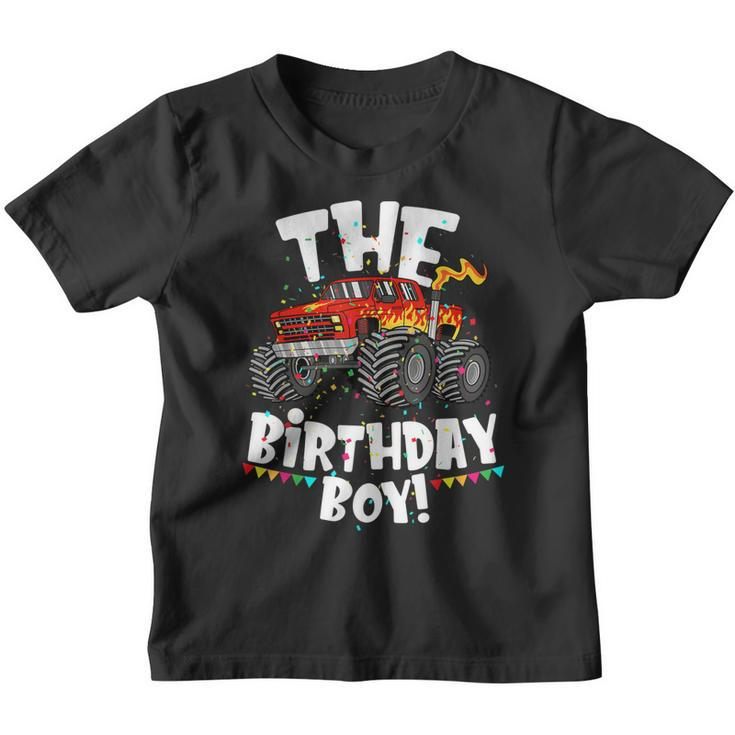 Funny Monster Truck The Birthday Boy Gift For Him Your Son  Youth T-shirt