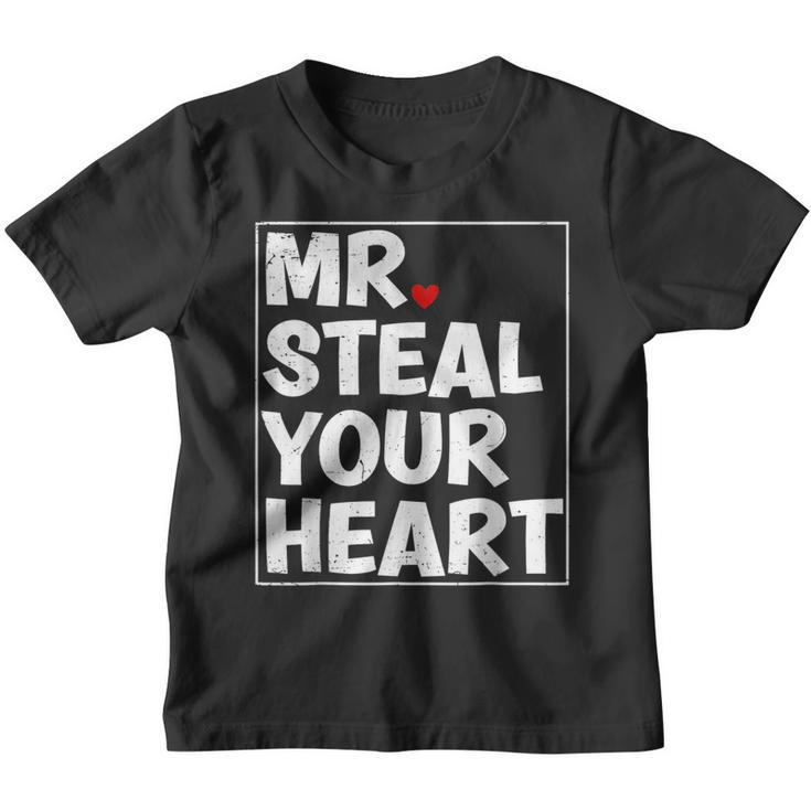 Funny Mr Steal Your Heart  Valentines Day Boys Kids  Youth T-shirt