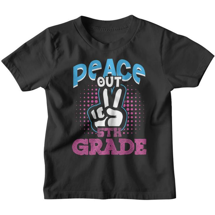 Funny Peace Out 5Th Grade Shirt First Last Day Of School Youth T-shirt