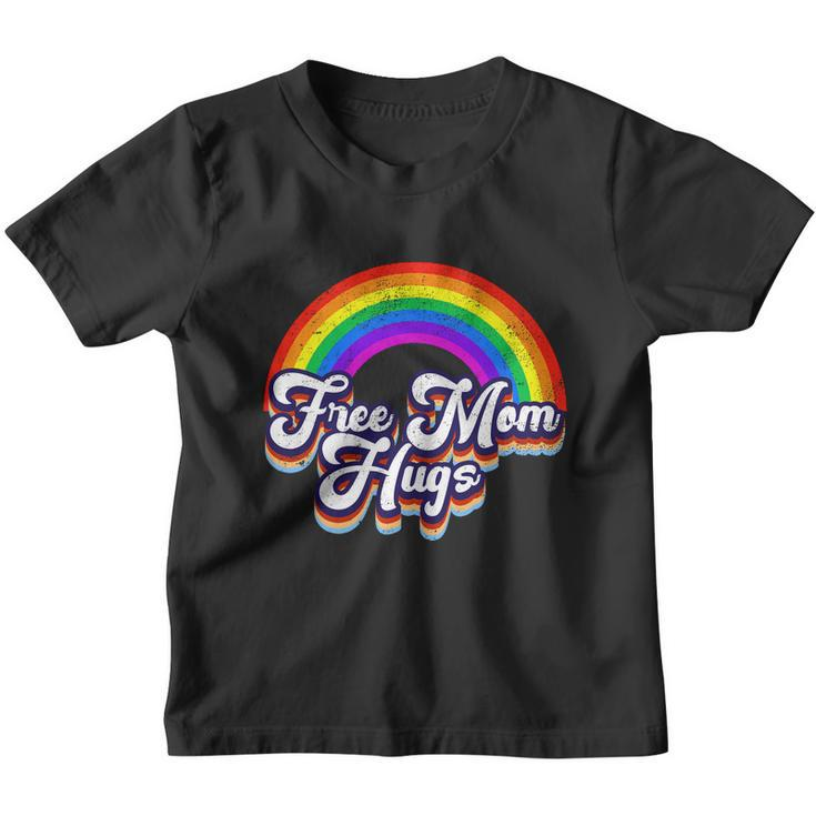 Funny Retro Vintage Free Mom Hugs Rainbow Lgbtq Pride Youth T-shirt