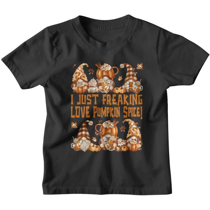 Funny Thanksgiving Gnome Freaking Loves Pumpkin Spice Gift Youth T-shirt
